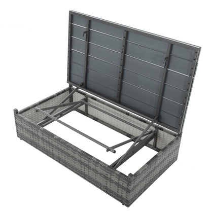 5-Piece PE Rattan Patio Set with Lift-Top Table