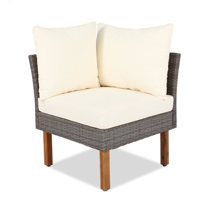 GO 9-Piece PE Rattan Patio Set with Coffee Table