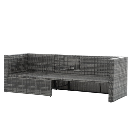 5-Piece PE Rattan Patio Set with Lift-Top Table