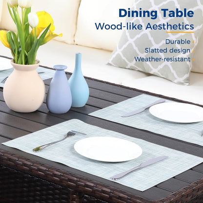 7-Piece Wicker Patio Furniture Set with Table
