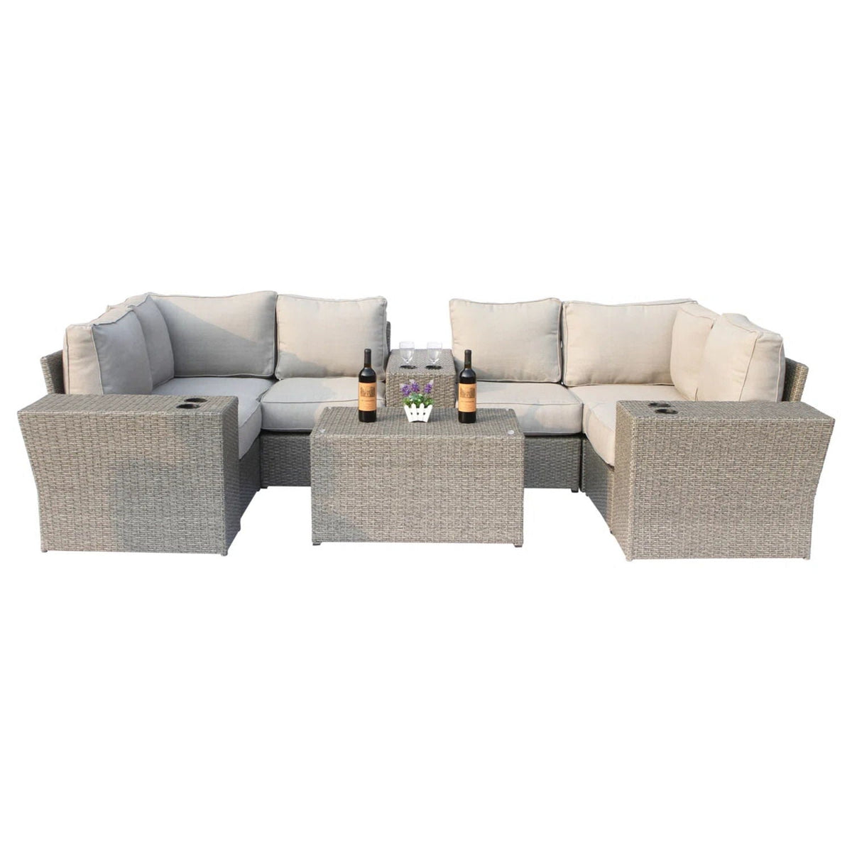 Modular Patio Seating Set with Cushions