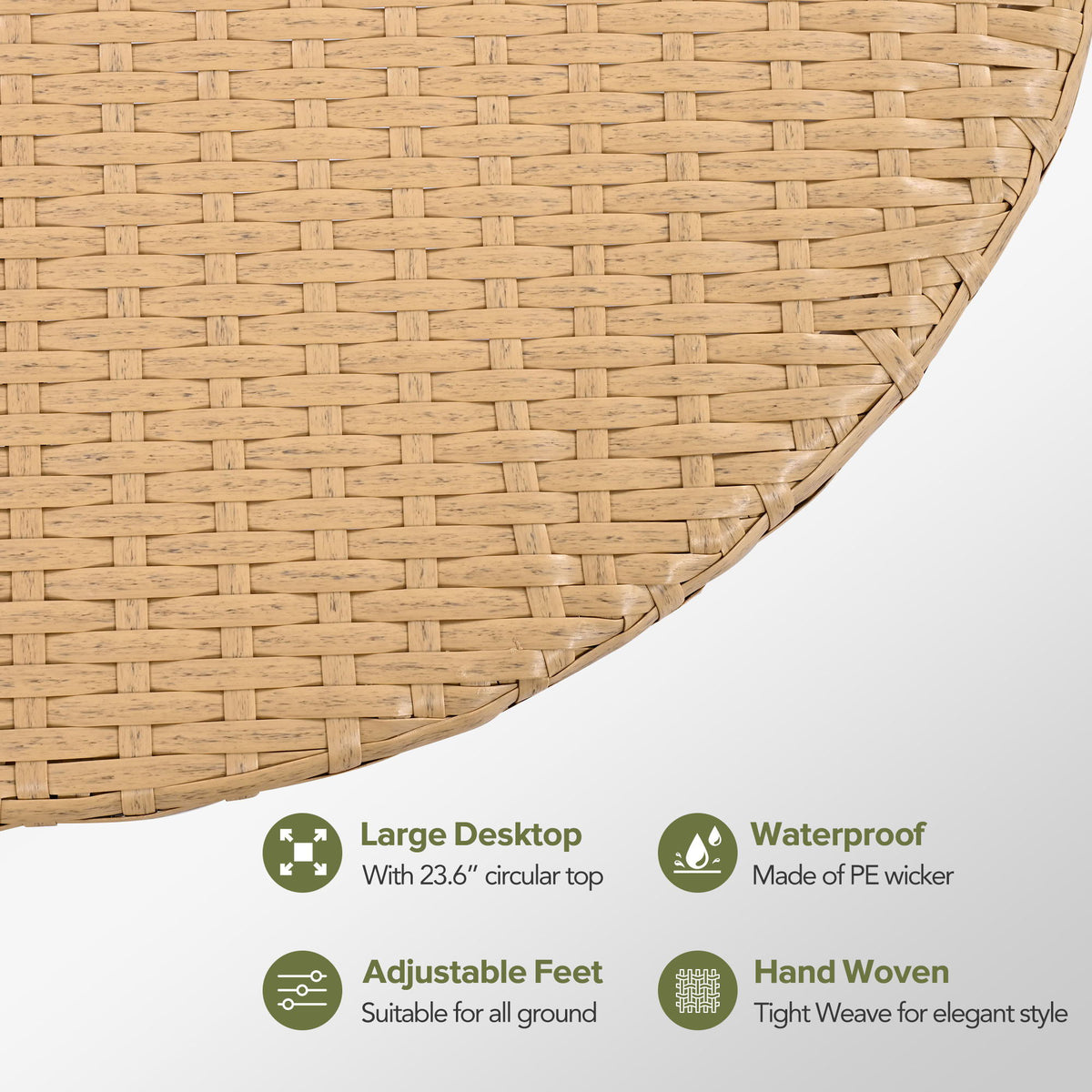 7-Piece Rattan Patio Sectional Set with Coffee Table