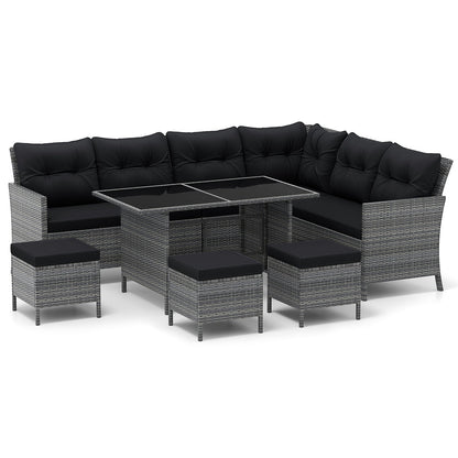 DirectDeals 7-Piece PE Rattan Patio Dining Set