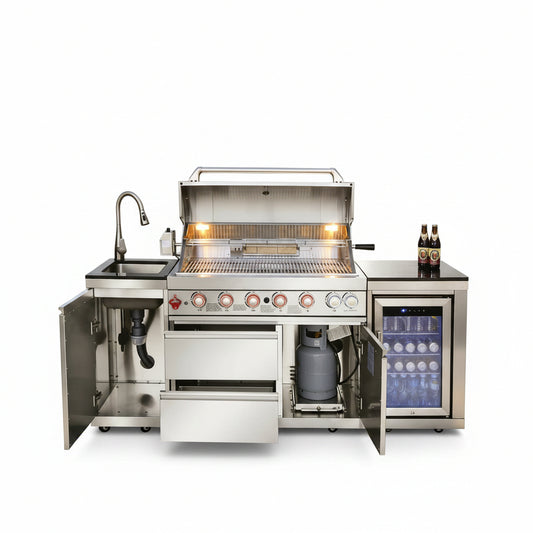 82-Inch 6-Burner Gas Grill 85,000 BTU Outdoor Kitchen Barbecue