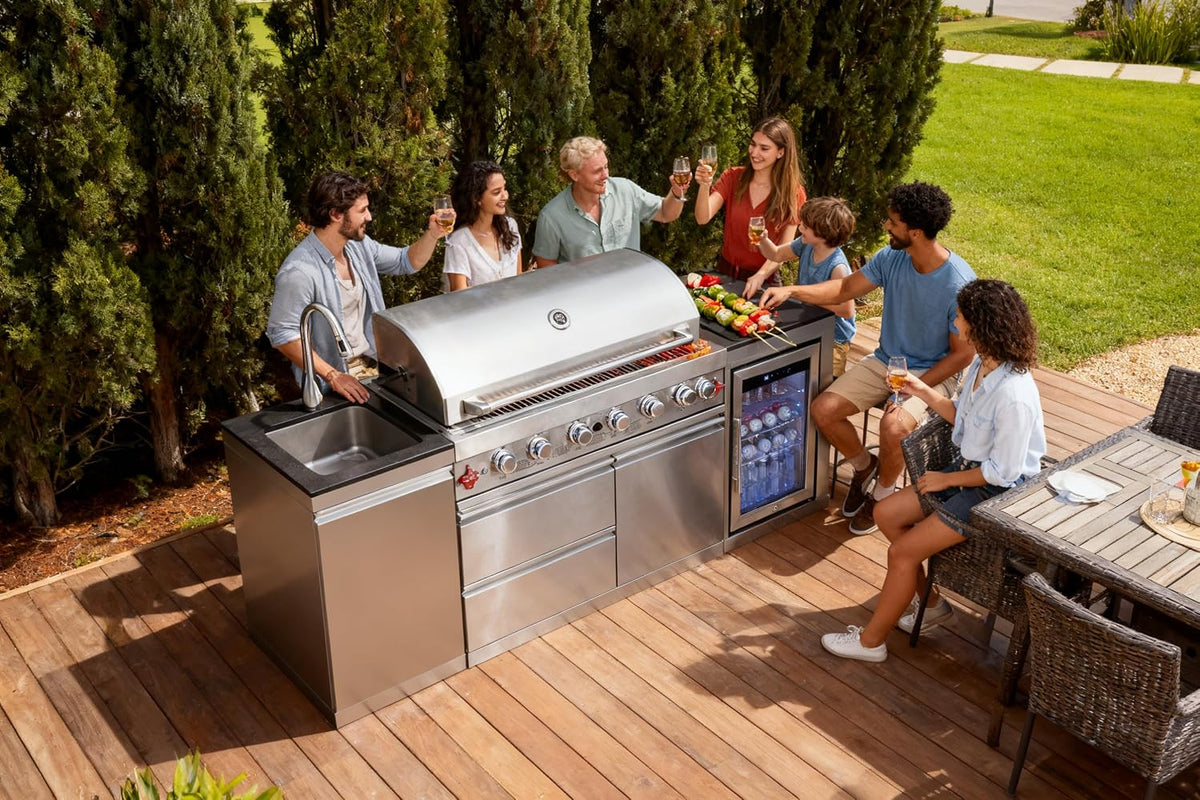 82-Inch 6-Burner Gas Grill 85,000 BTU Outdoor Kitchen Barbecue — product view 4
