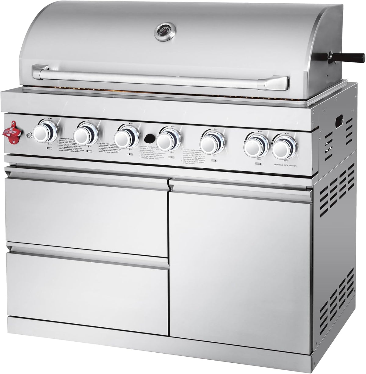 82-Inch 6-Burner Gas Grill 85,000 BTU Outdoor Kitchen Barbecue — product view 7