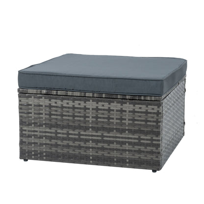 5-Piece PE Rattan Patio Set with Lift-Top Table