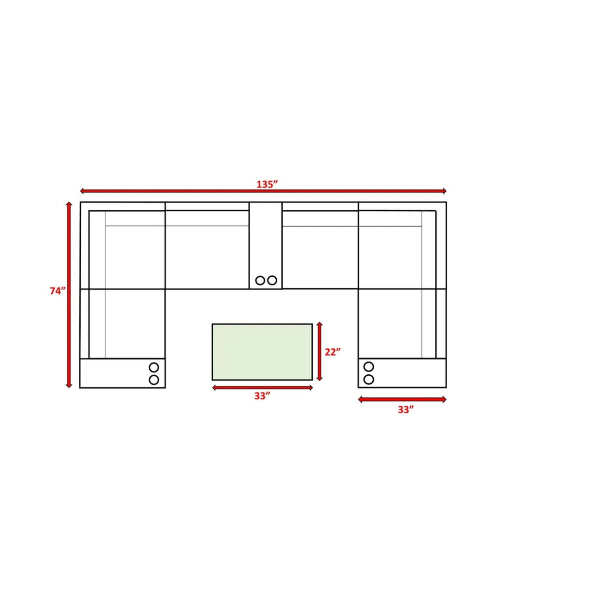 Modular Patio Seating Set with Cushions