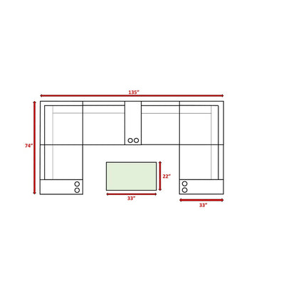 Modular Patio Seating Set with Cushions