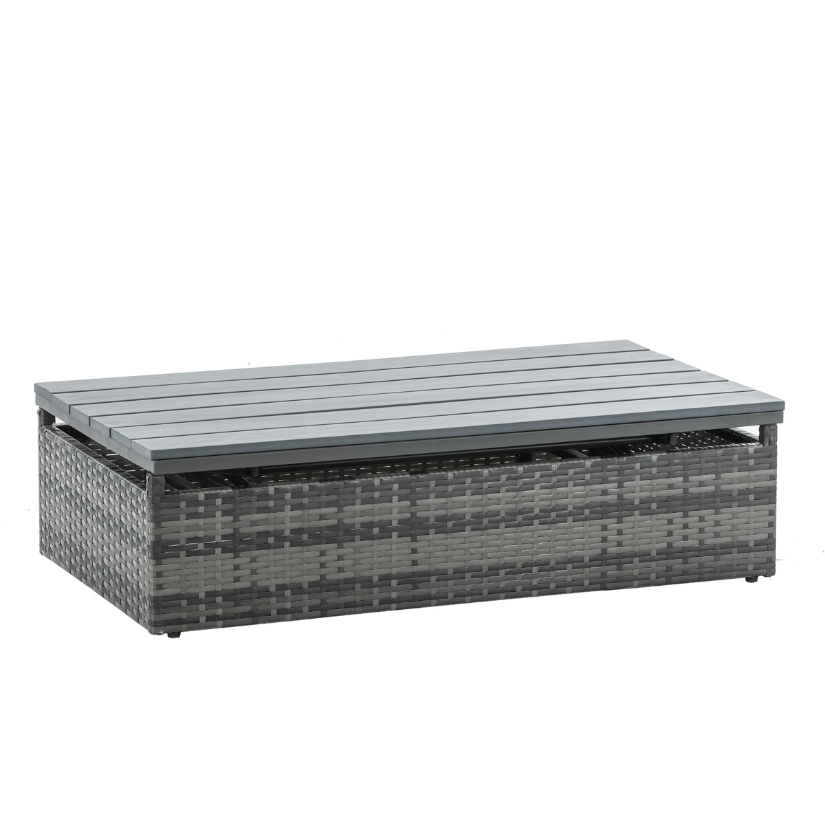 5-Piece PE Rattan Patio Set with Lift-Top Table