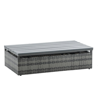 5-Piece PE Rattan Patio Set with Lift-Top Table