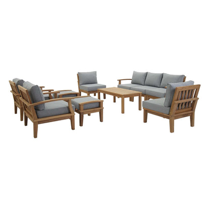 Marina 10-Piece Teak Patio Set