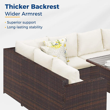 7-Piece Wicker Patio Furniture Set with Table
