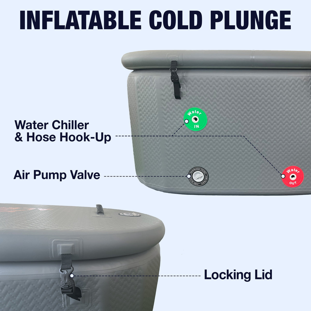 Inflatable Cold Ice Plunge Portable Bath Tub with Cover — product view 4