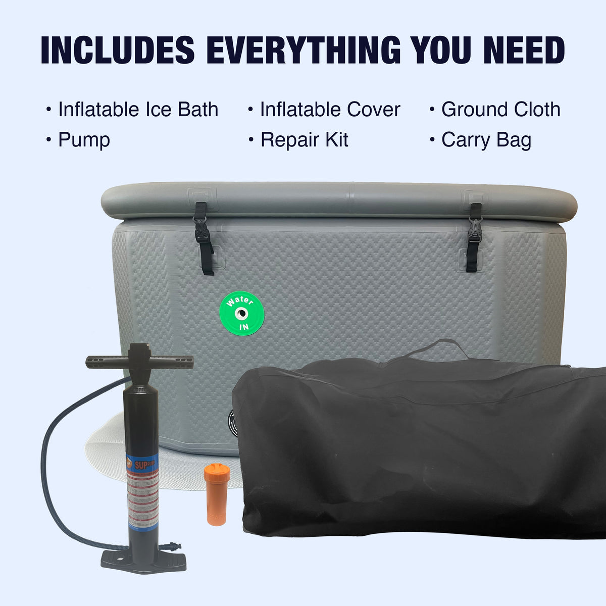 Inflatable Cold Ice Plunge Portable Bath Tub with Cover — product view 7