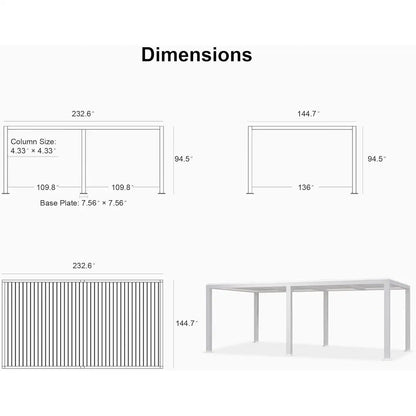 Louvered Pergola Modern White Pergola with Adjustable Roof for Deck Backyard Garden — product view 27