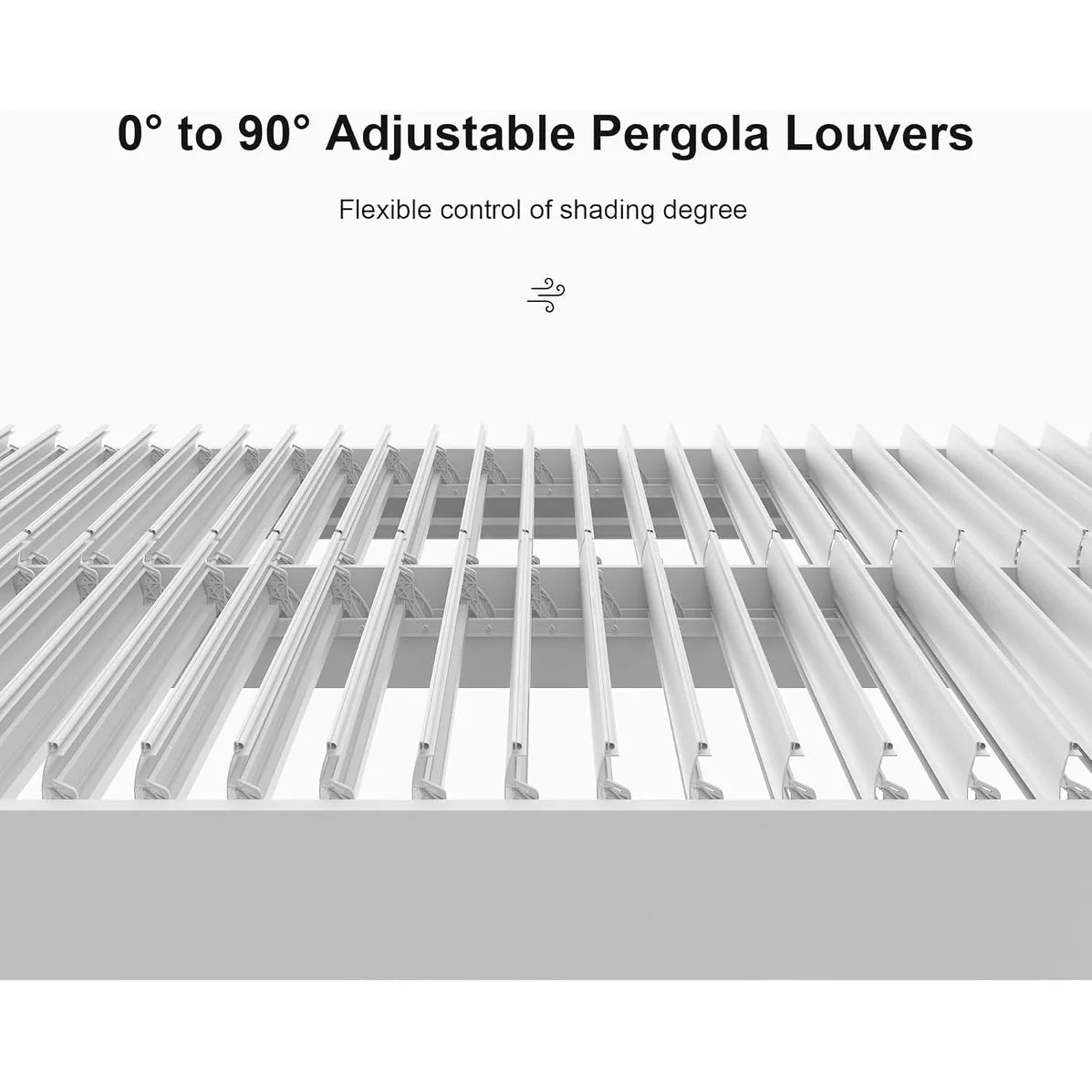 Louvered Pergola Modern White Pergola with Adjustable Roof for Deck Backyard Garden — product view 4