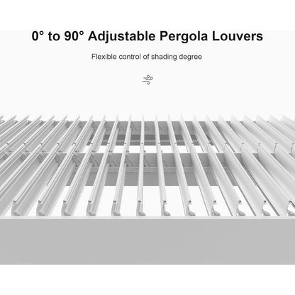 Louvered Pergola Modern White Pergola with Adjustable Roof for Deck Backyard Garden — product view 4