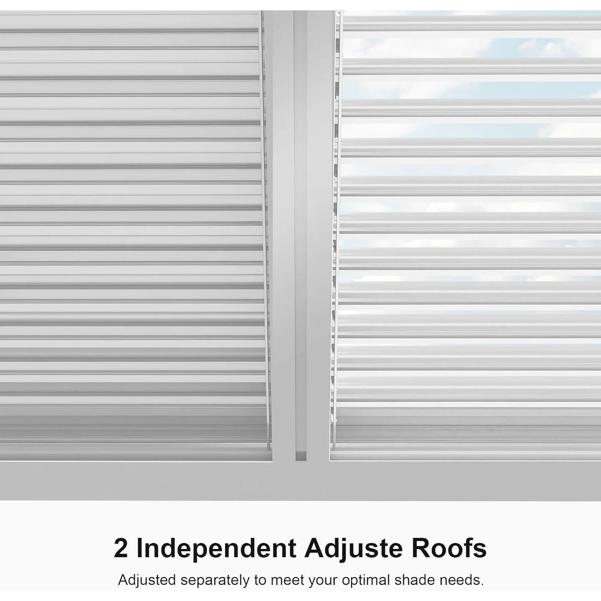 Louvered Pergola Modern White Pergola with Adjustable Roof for Deck Backyard Garden — product view 8