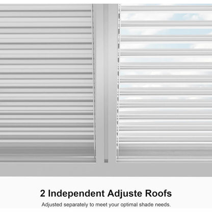 Louvered Pergola Modern White Pergola with Adjustable Roof for Deck Backyard Garden — product view 8