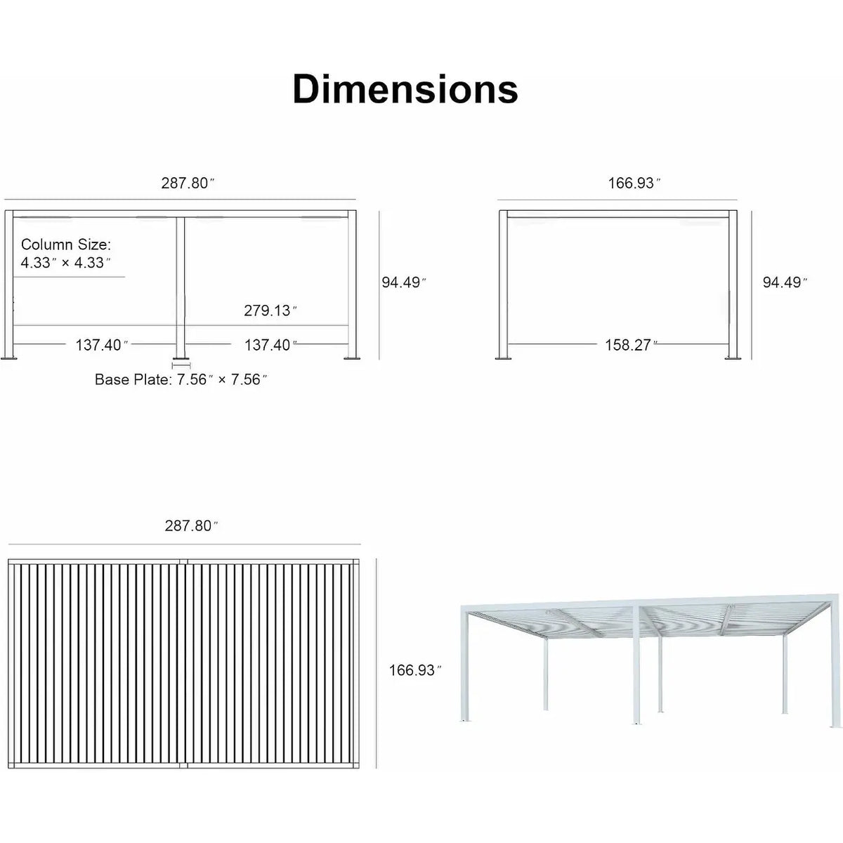 Louvered Pergola Modern White Pergola with Adjustable Roof for Deck Backyard Garden — product view 95