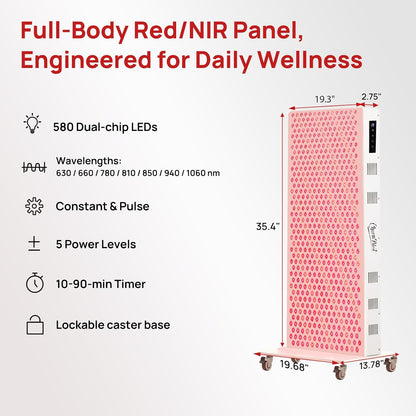 Red Light Therapy Panel for Body, 580Leds, Near‑Infrared Light Device — product view 4