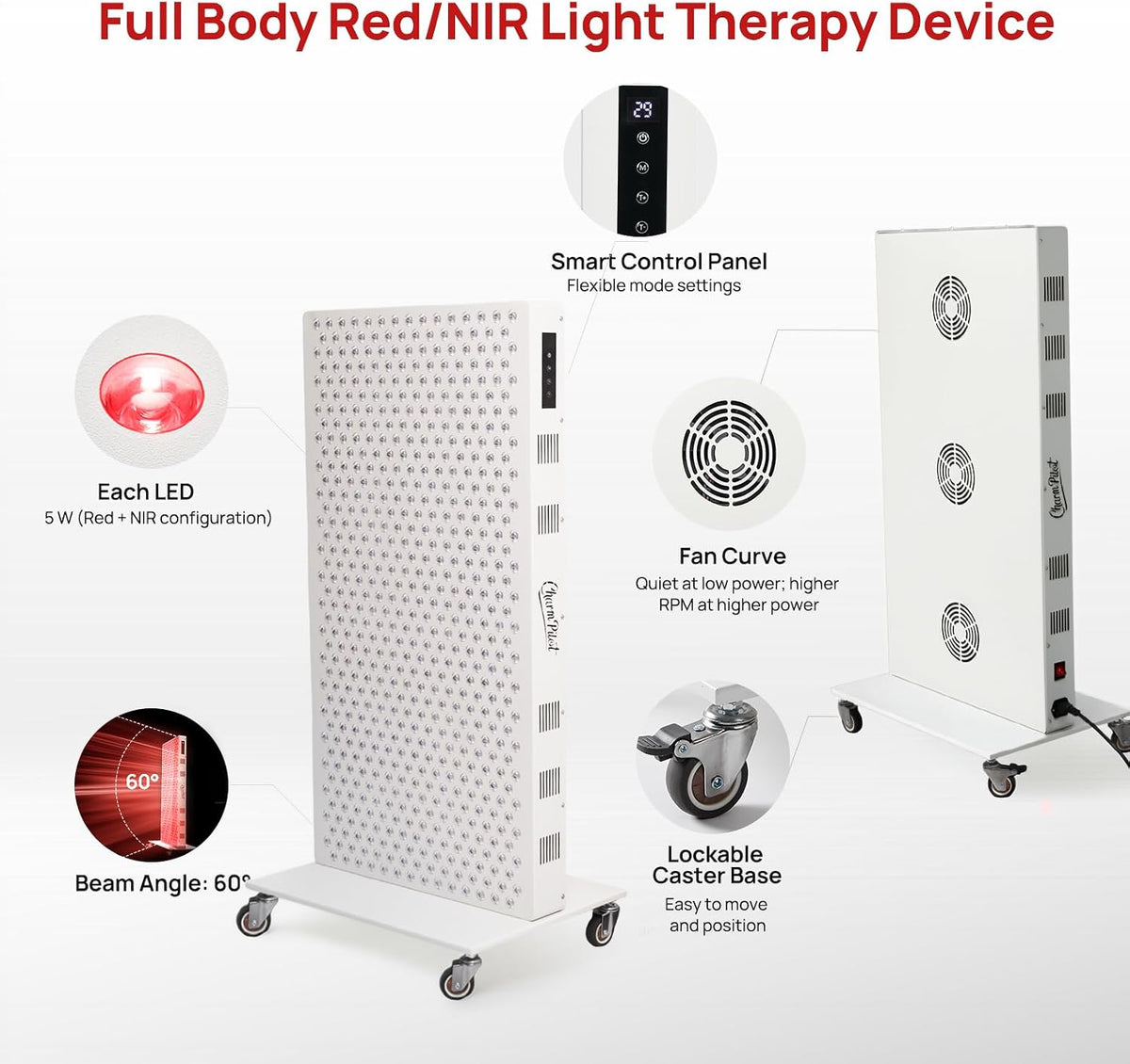 Red Light Therapy Panel for Body, 580Leds, Near‑Infrared Light Device — product view 6
